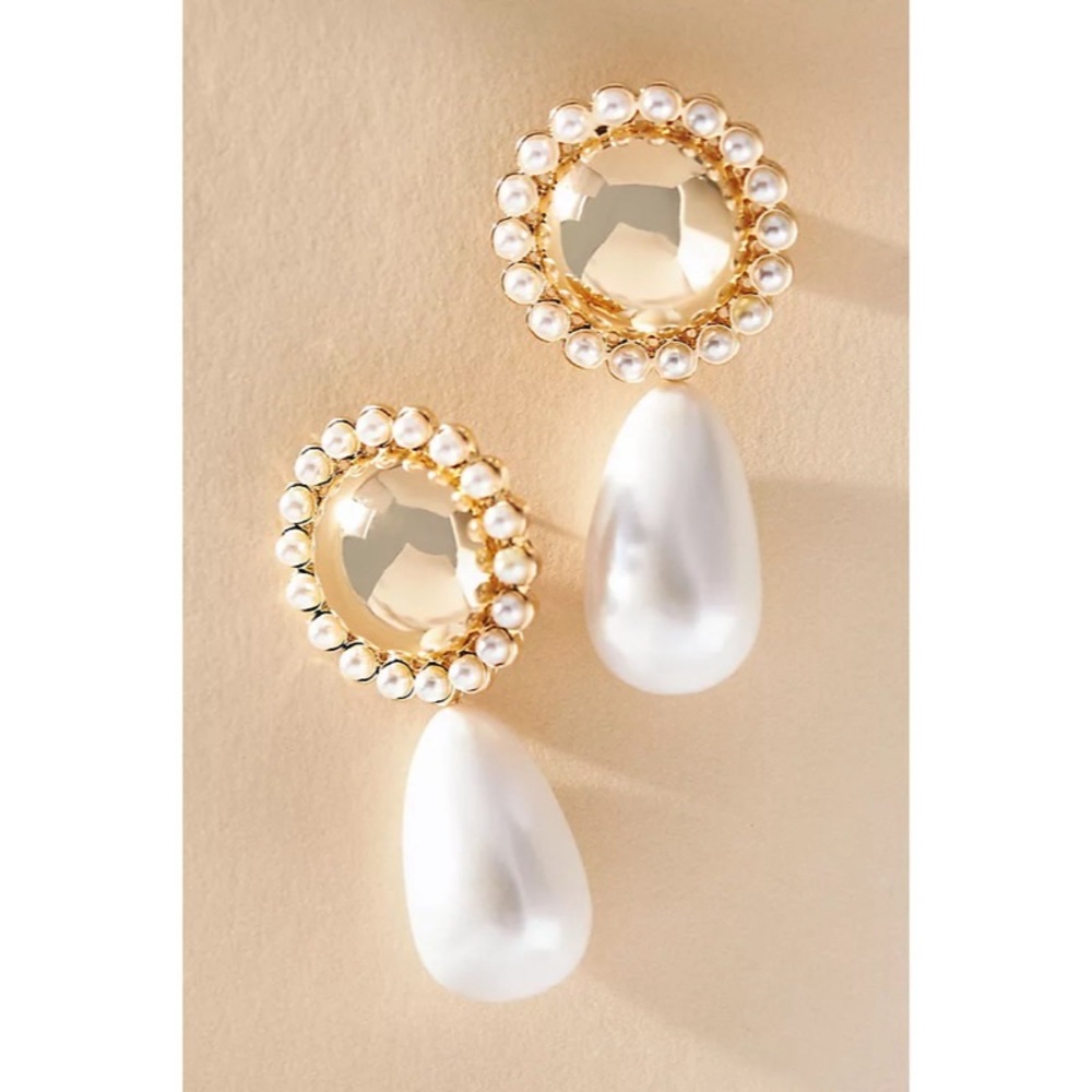 NEW! Anthropologie Vintage Pearl Drop Earrings